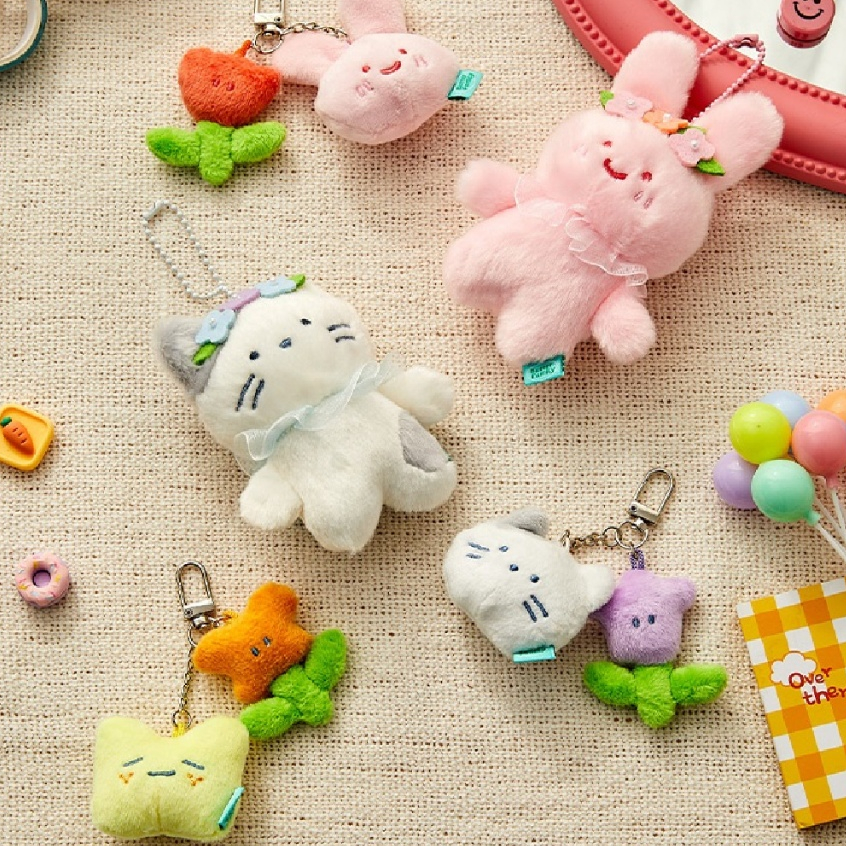 [Butter Shop] Korea Character Butter Family Blooming Mini / Medium Plush Doll Keyring / Keychain / Bag Accessories