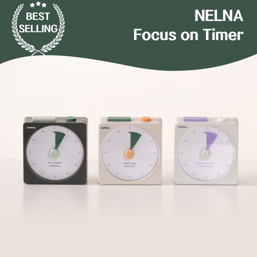 NELNA Focus On Timer - Google Pomodoro Study Magnet Time Timer | Countdown, Kitchen, Digital, Alarm, Classroom, Productivity, Task Timer