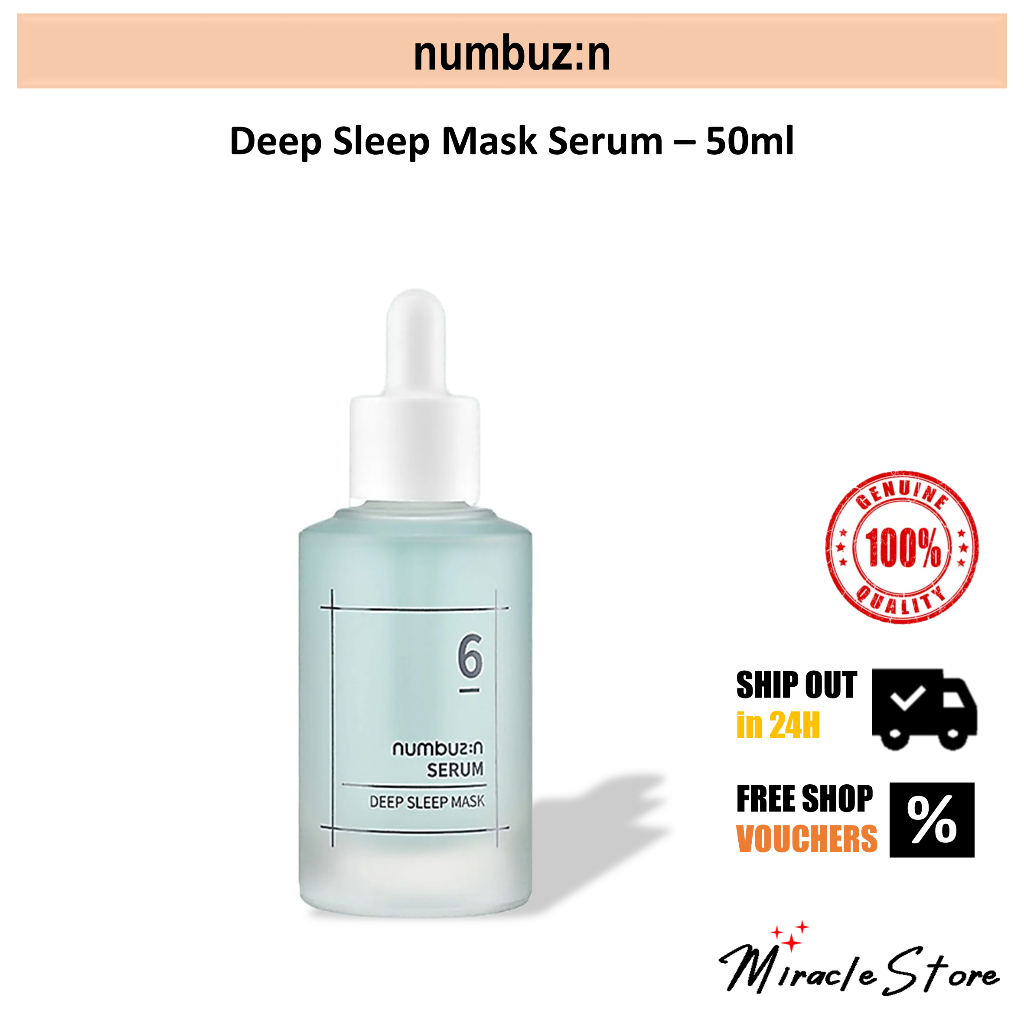 Numbuzin No.6 Deep Sleep Mask Serum 50ml Dry Moisturise Hydrate Glacier Water Bright Facial cosmetic