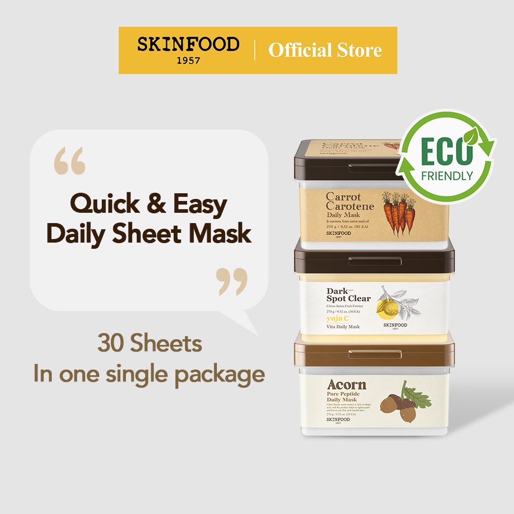 [SKINFOOD Official] Daily Sheet Mask 30ea / Carrot, Acorn, Yuja C