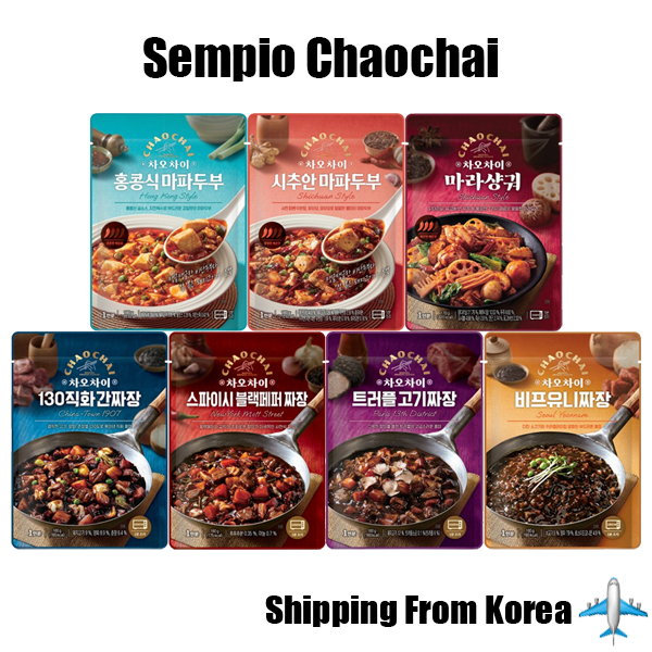 [Sempio] Chaochai Instant Chinese-style Dish｜Mala Xiang Guo / Hong Kong Mapo Tofu / Sichuan Mapo Tofu / 130 Stir-fried Black Bean / Spicy Pepper Black Bean / Beef Uni Black Bean