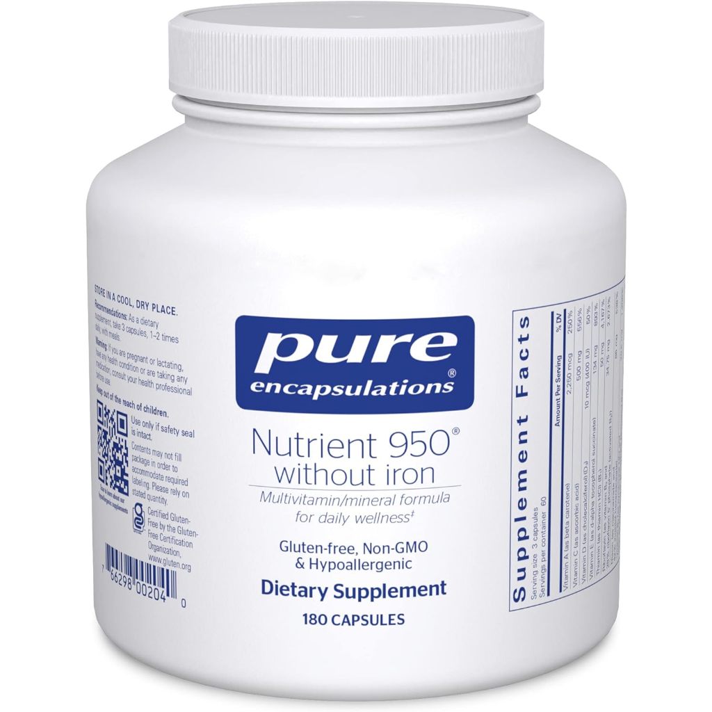 Pure Encapsulations Nutrient 950 Without Iron 180 Capsules Supplement to Support Cardiovascular, Immune, Cellular Health, Bones, Hormone Metabolism, and Carbohydrate Utilization