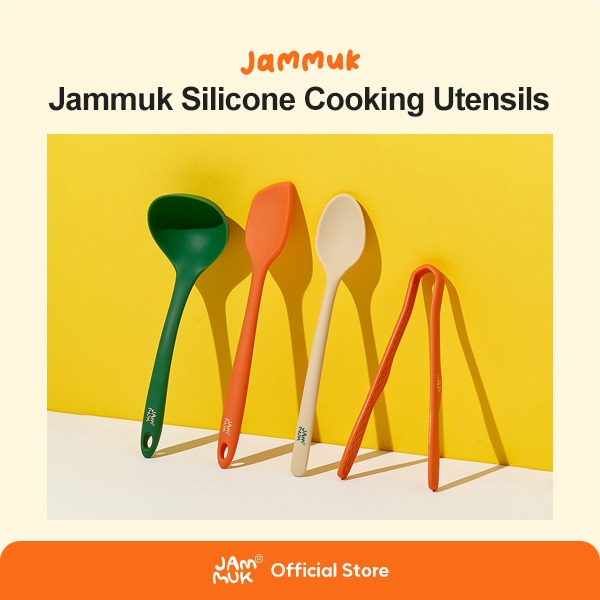 [Malang Honey] JAMMUK Baby Food Silicone Cooking Utensils (Cooking Spoon/Cooking Spatula/Cooking Tongs/Cooking Ladle/Utensil Rest)