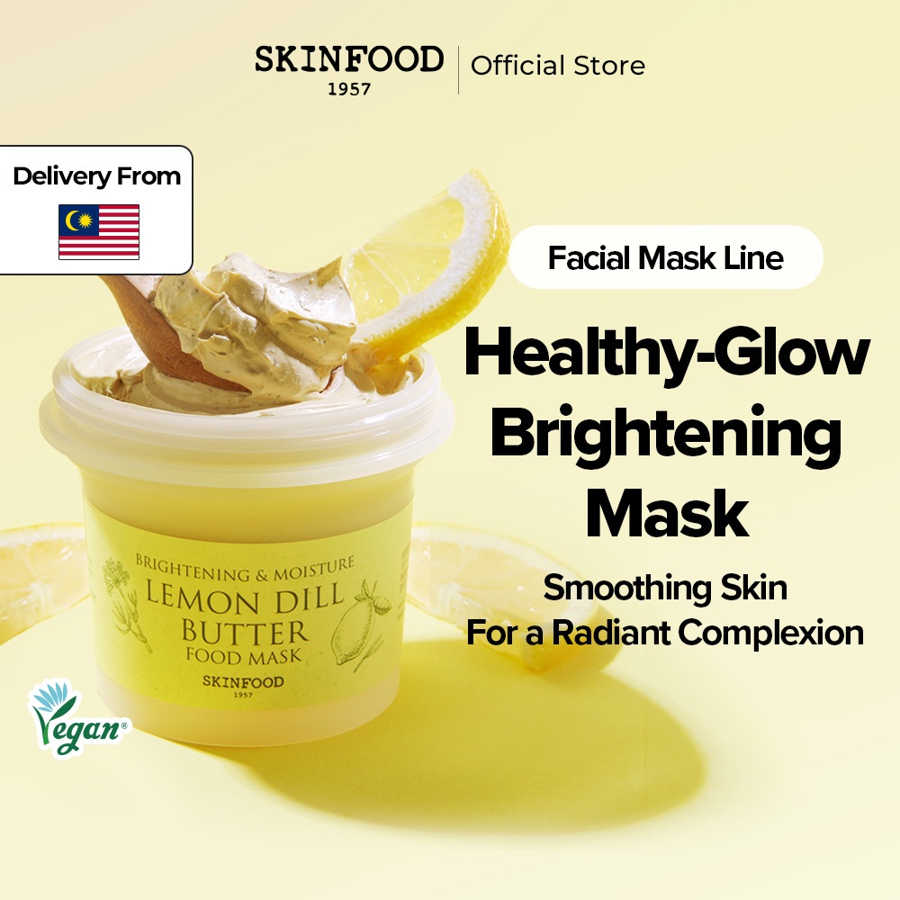 [SKINFOOD Official] Lemon Dill Butter Food Mask 120g / Brightening Dull Skin Tone / Thick Buttery Texture with Citrus Lemon Fragrance / Shower-proof