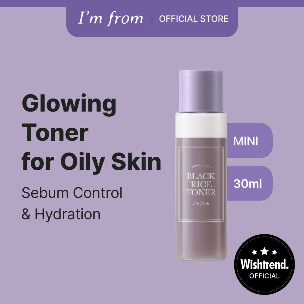 [I'm from] Black Rice Toner 30ml / Glowy, not oily /  for oily skin