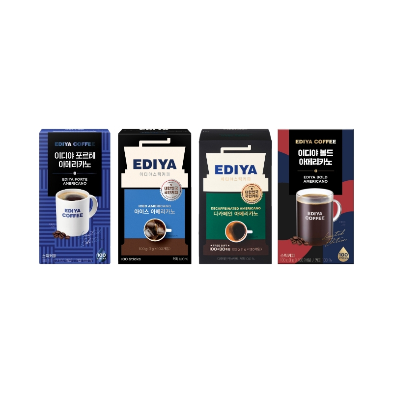 EDIYA Iced Americano 100T Forte Americano 100T Decaffeinated Americano 130T Bold Americano 100T Korean road shop coffee