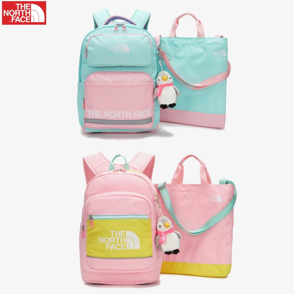 The North Face Korea Kids School Pack 2 Colors ● Student aid bag + Penguin doll