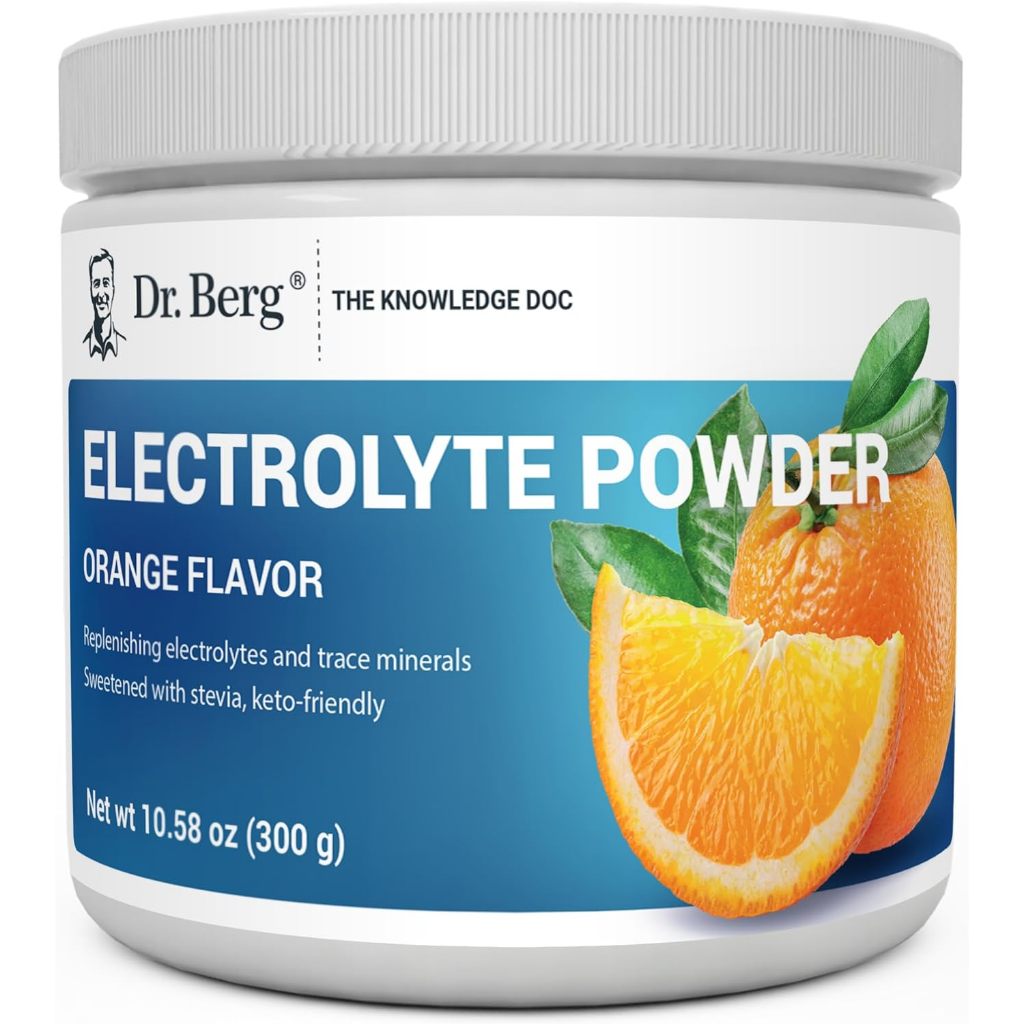 Dr. Berg Zero Sugar Hydration Keto Electrolyte 300g Powder - Enhanced w/ 1000 mg of Potassium & Real Pink Himalayan Salt (NOT Table) - Orange Flavor Hydration Drink Mix Supplement