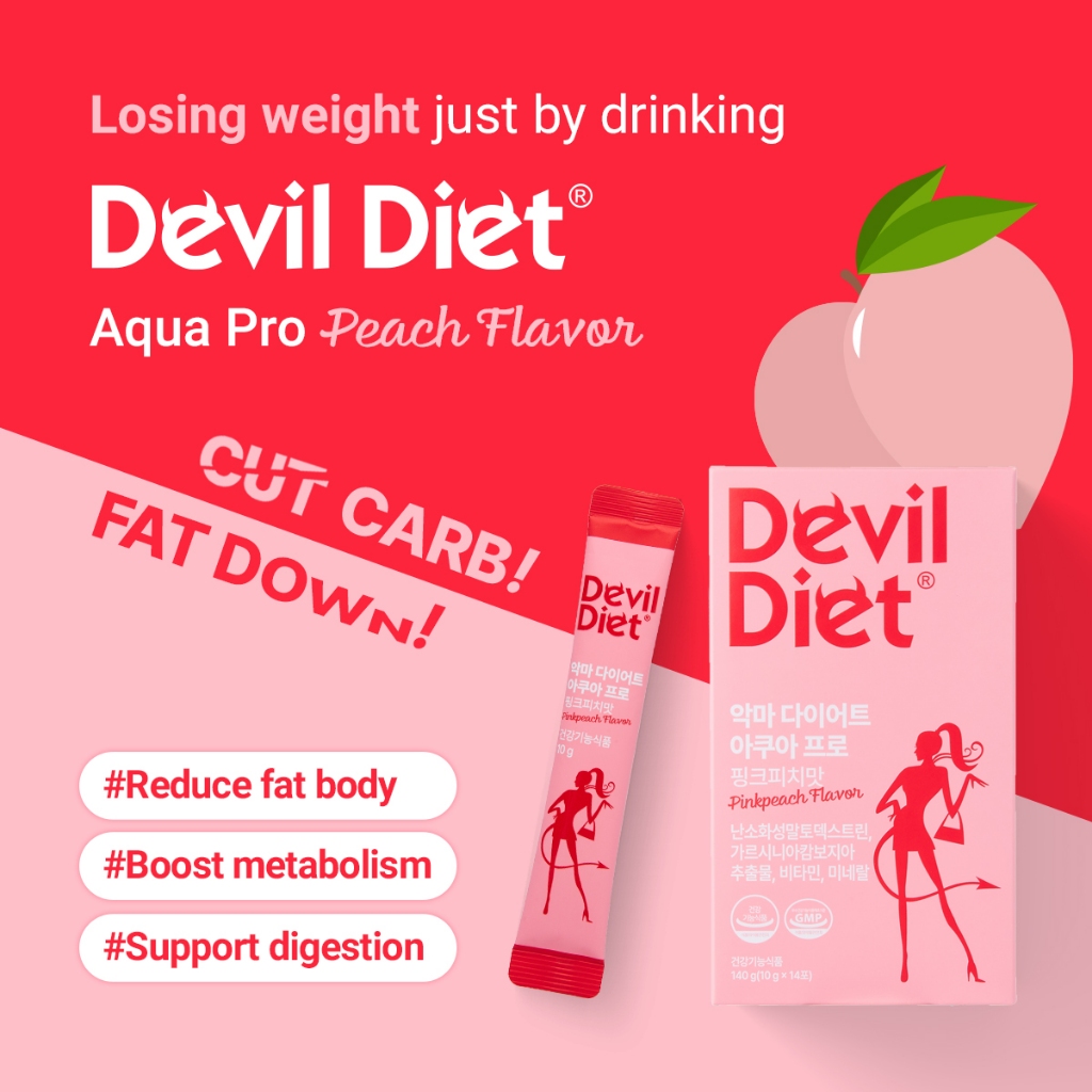 Devil Diet Aqua Pro Weight loss Supplement , Slimming Body & Fat Blocker 10g x 14 packets