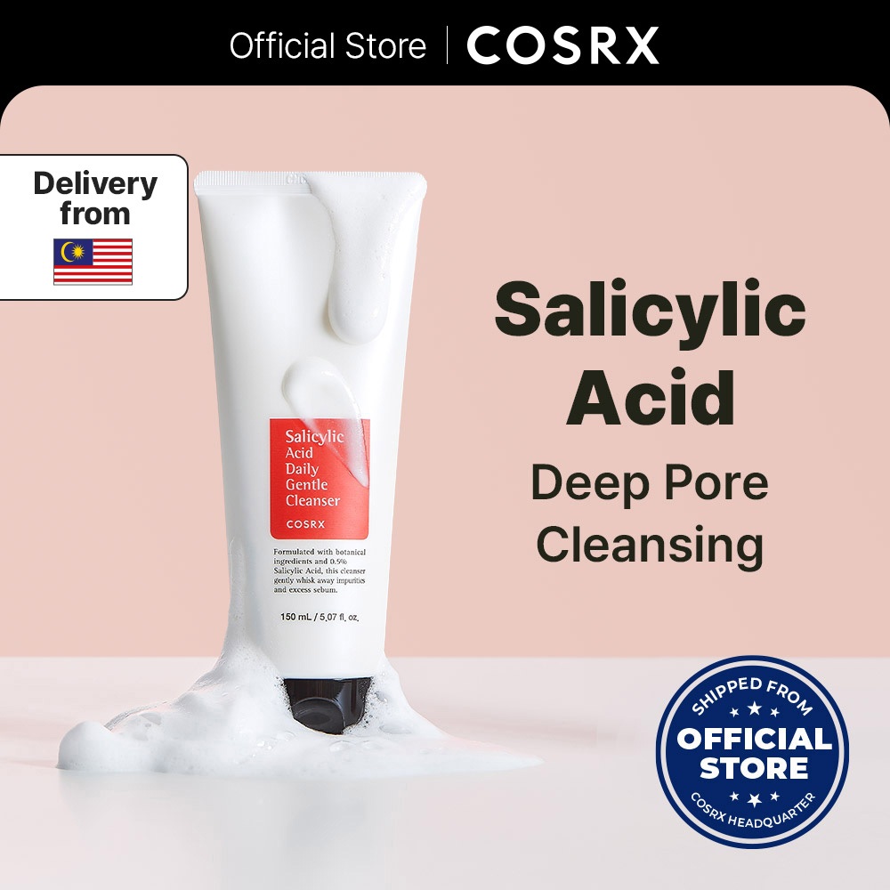 [COSRX OFFICIAL] Salicylic Acid Daily Gentle Cleanser 150ml, Salicylic Acid 0.5%, Tea Tree Leaf Oil 0.2%, Acne Treatment Cleanser for Acne-prone Skin