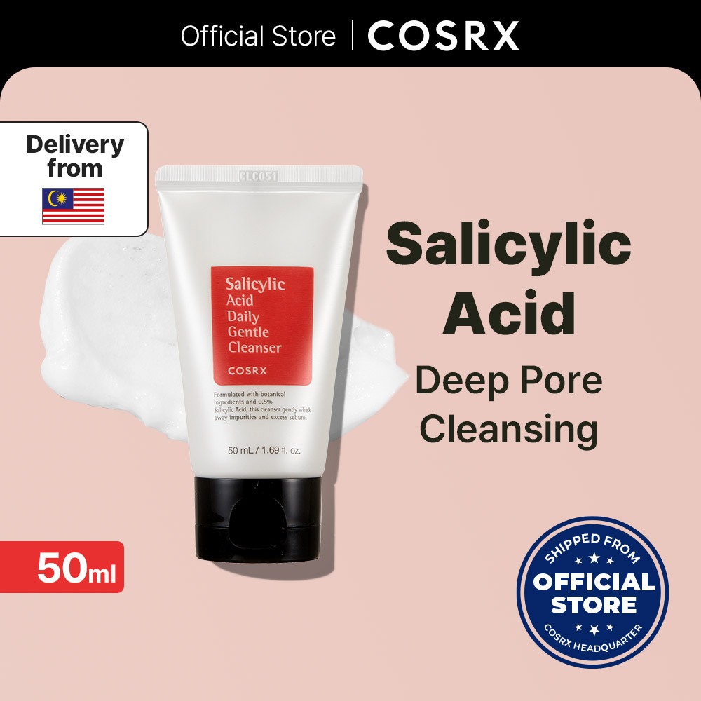 [COSRX OFFICIAL] [MINI SIZE] Salicylic Acid Daily Gentle Cleanser 50ml, Salicylic Acid 0.5%, Tea Tree Leaf Oil 0.2%, Acne Treatment Cleanser for Acne-prone Skin