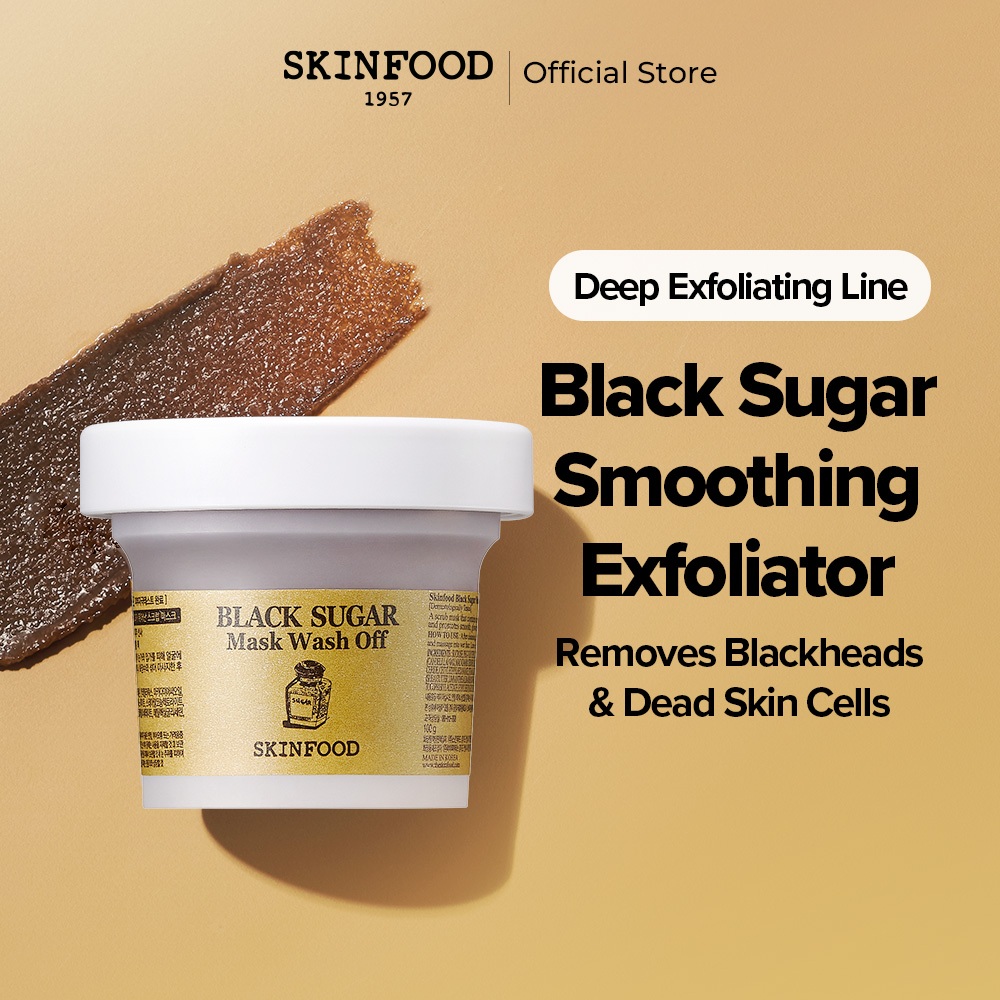 [SKINFOOD Official] Black Sugar Mask Wash Off 120g / Facial and Body Scrub as an Exfoliant / Hydrating & Nourishing Blackheads Remover