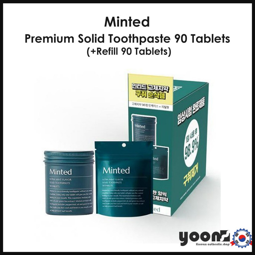 [Minted] Premium Solid Toothpaste 90 Tablets (+Refill 90 Tablets)_From Korea