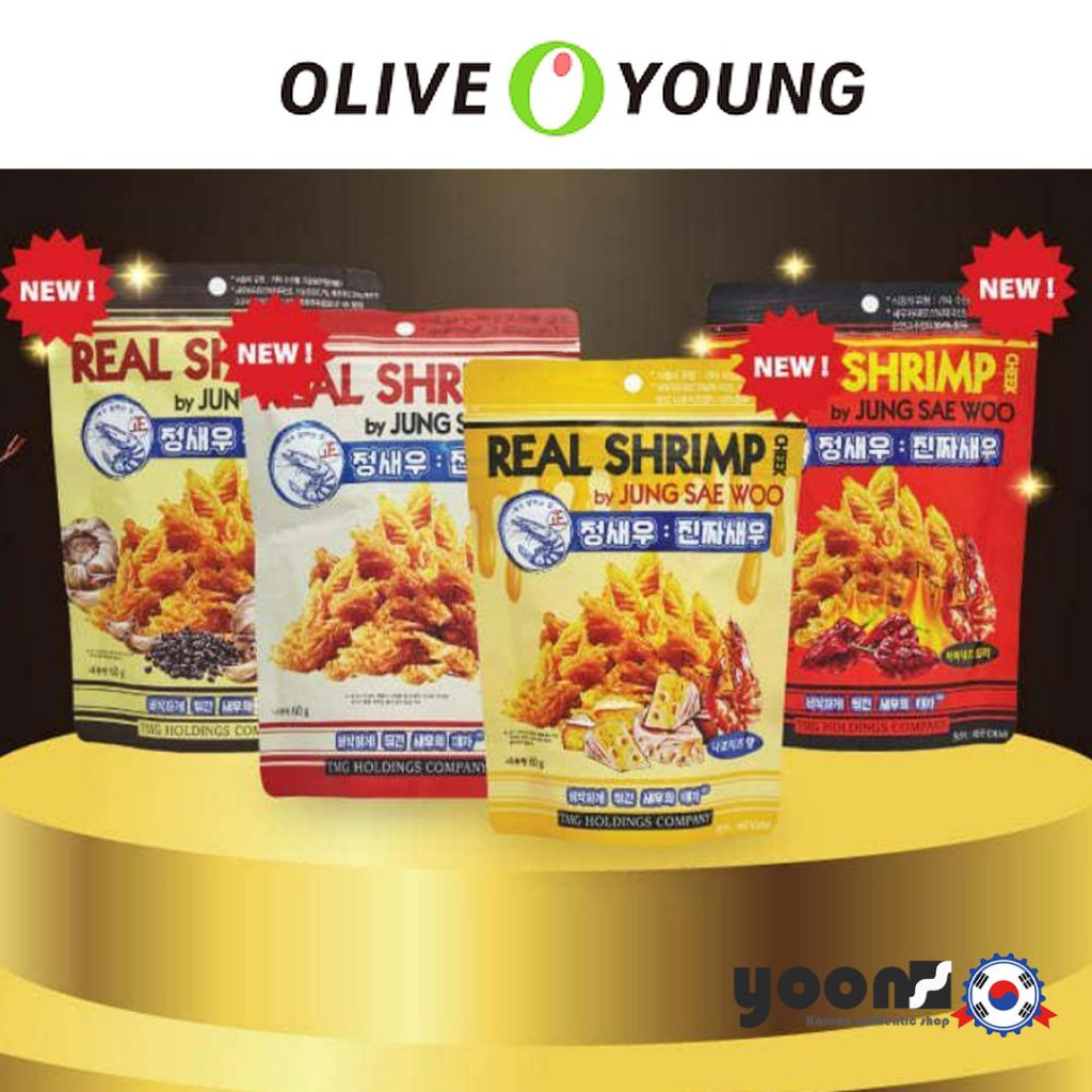 [JUNG SAE WOO] Real Shrimp (Habanero Chili / Baked Garlic & Black Pepper / Sour cream & onion / Nacho cheese / Original)_From Korea