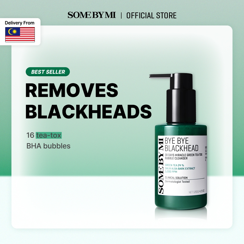 [SOME BY MI] Bye Bye Blackhead 30 Days Miracle Green Tea Tox Bubble Cleanser 120g [Pore Care, Natural BHA with 16 tea ingredient]