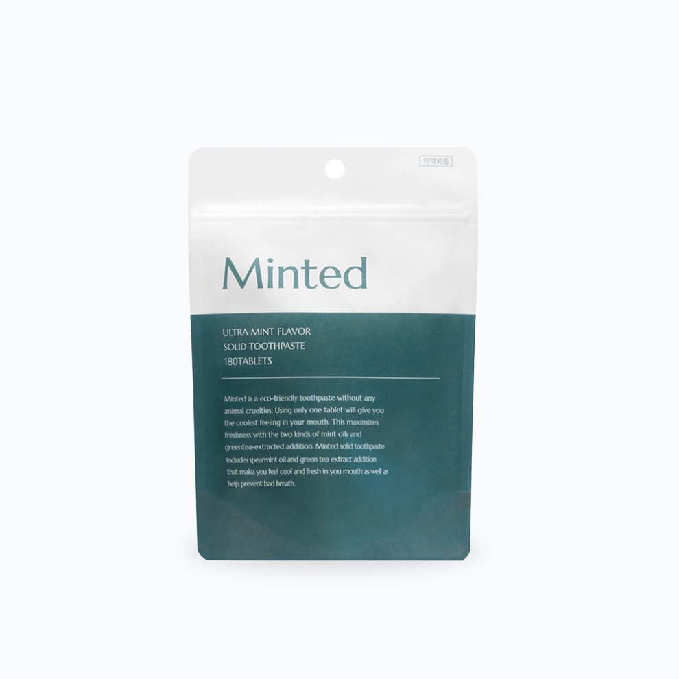 Minted Ultra Mint Flavor Solid Toothpaste 180 Refill Tablets (1~4p)