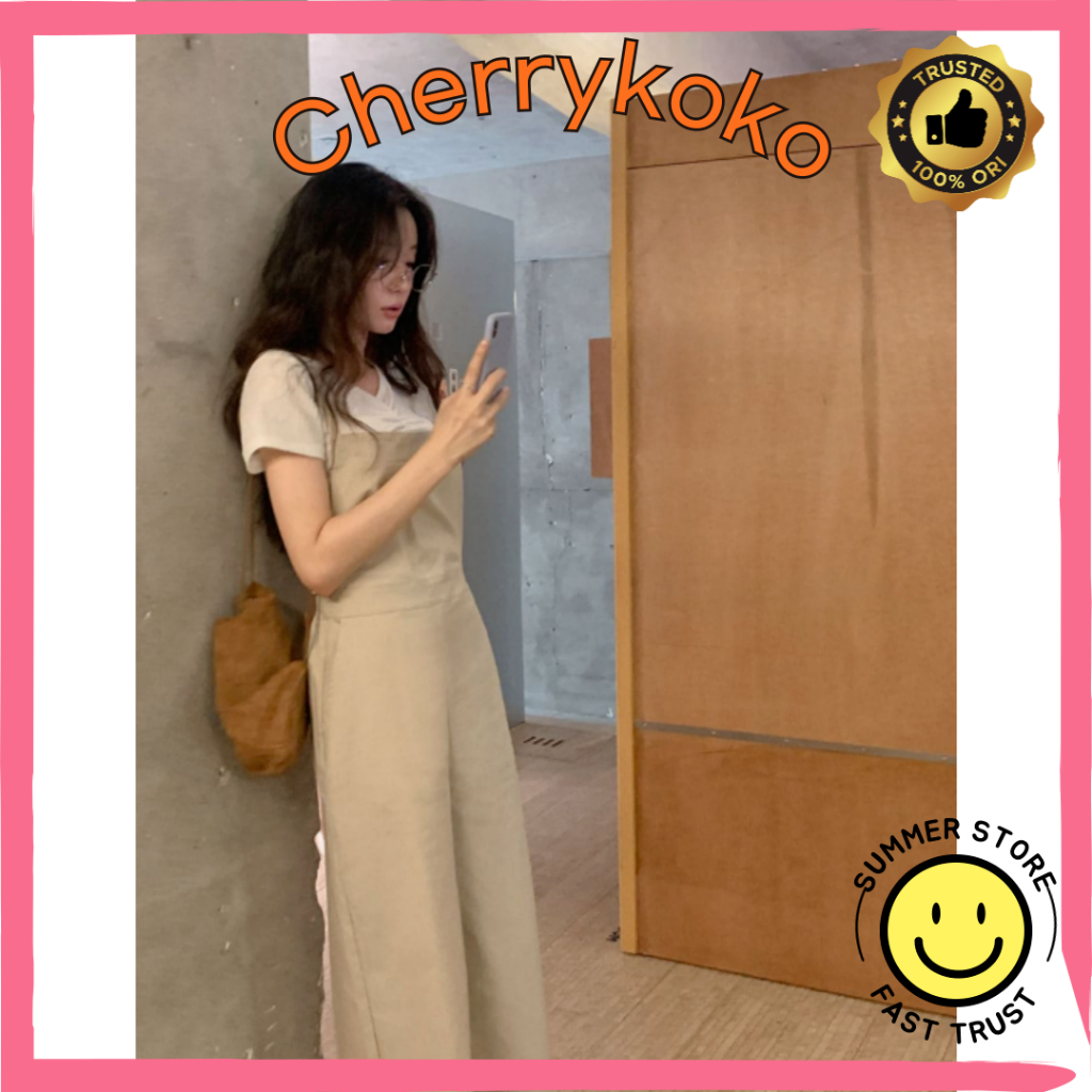 SUMMER STORE CherryKoko Filin Banding Jumpsuit In stock from Korea