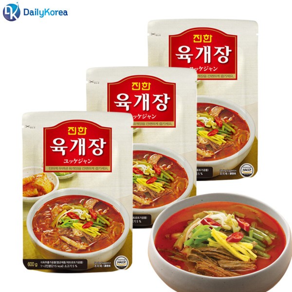Jinhans Food Spicy Beef Soup (Yukgaejang) 600g, 3 packs