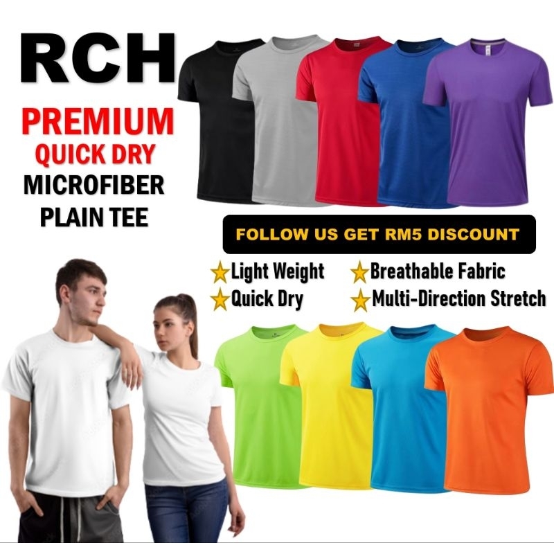【READY STOCK AT MALAYSIA】Microfiber T-Shirt Men Jersey Round Neck T Shirt Short Sleeve Baju Jersi Quick Dry Unisex