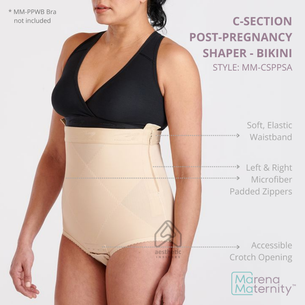 MM-CSPPSA Marena Maternity Cesarean Birth Post Pregnancy Shaper Zipper Compression Bikini C-Section