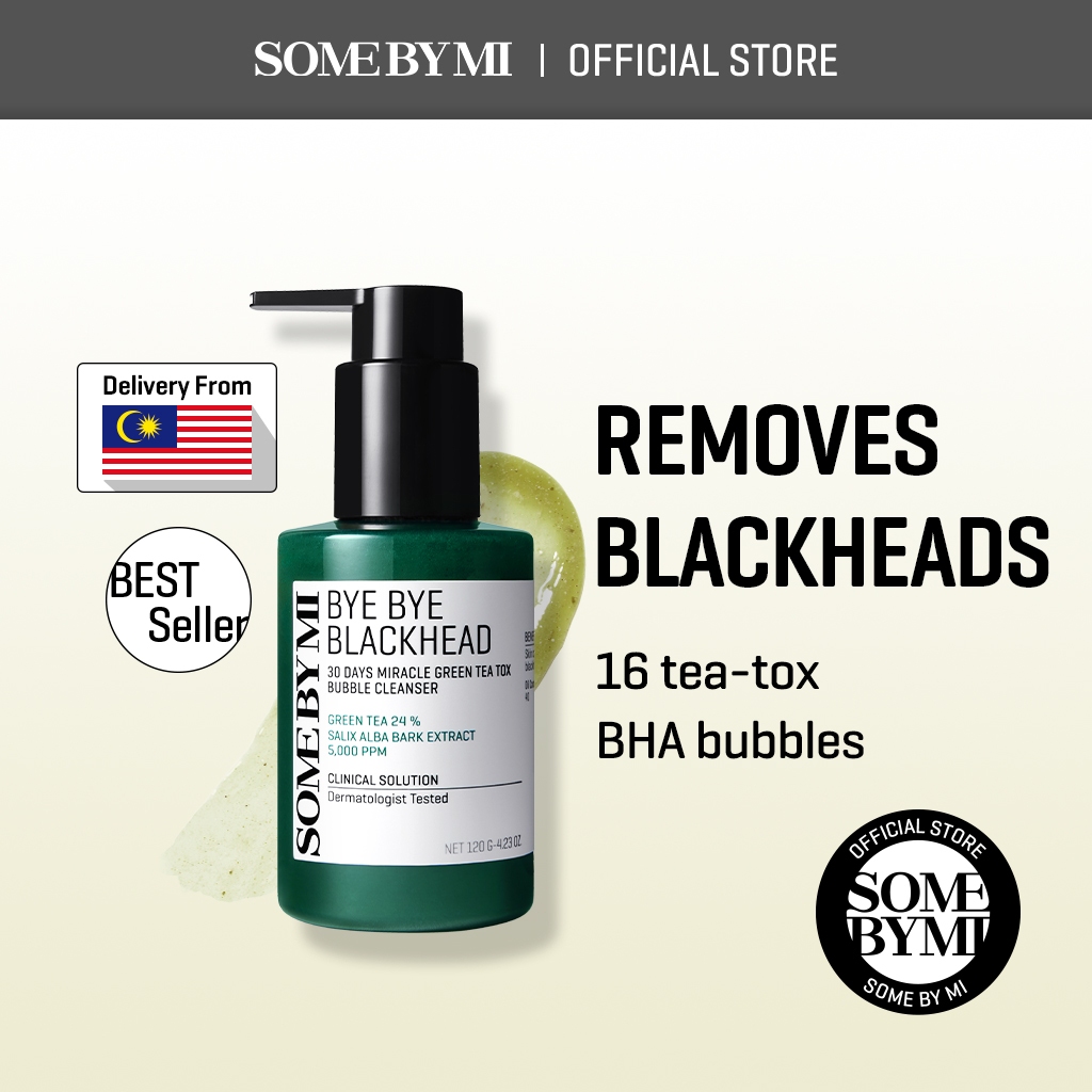 [SOME BY MI] Bye Bye Blackhead 30 Days Miracle Green Tea Tox Bubble Cleanser 120g [Pore Care, Natural BHA with 16 tea ingredient]