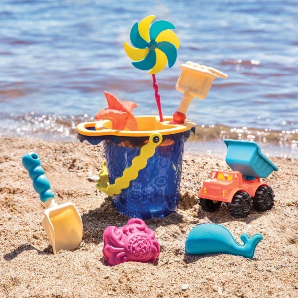 [B.Toys] Sands Ahoy! Bucket Set - Childrens Toy, Beach Toy, Pink Bucket, Navy Bucket, Water Toys