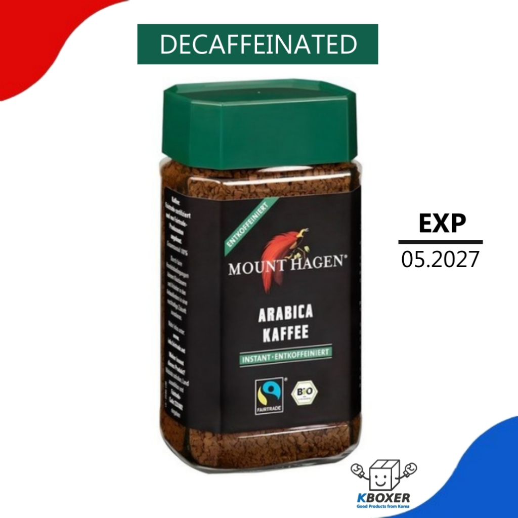Mount Hagen 3.53oz Organic Freeze Dried Instant Decaf Coffee | Eco-friendly, Fair-Trade Decaffeinated Coffee Made From Organic Medium Roast Arabica Beans [3.53oz Jar]