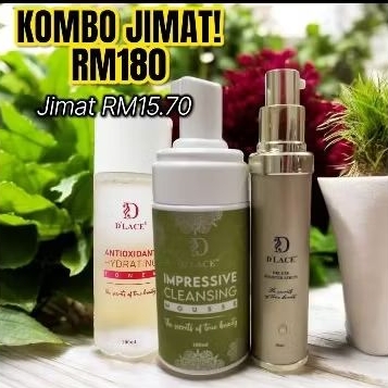 KOMBO D'LACE CLEANSING MOUSSE 100ML + BOOSTER SERUM 30ML + TONER 100ML