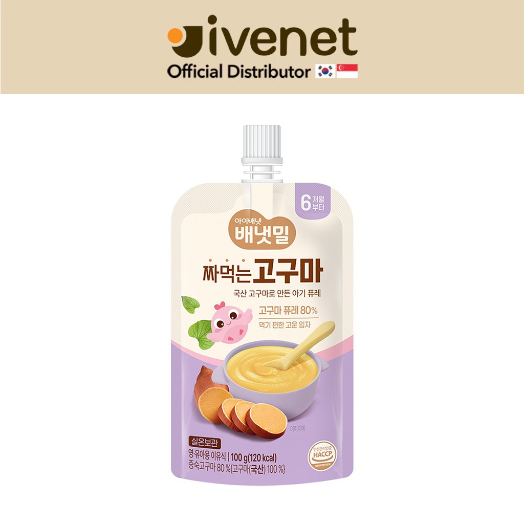 Ivenet Bebe - Sweet Potato Puree (Pouch) / No Preservatives / Convenient Food / Baby Food / Made in Korea / Toppingskids