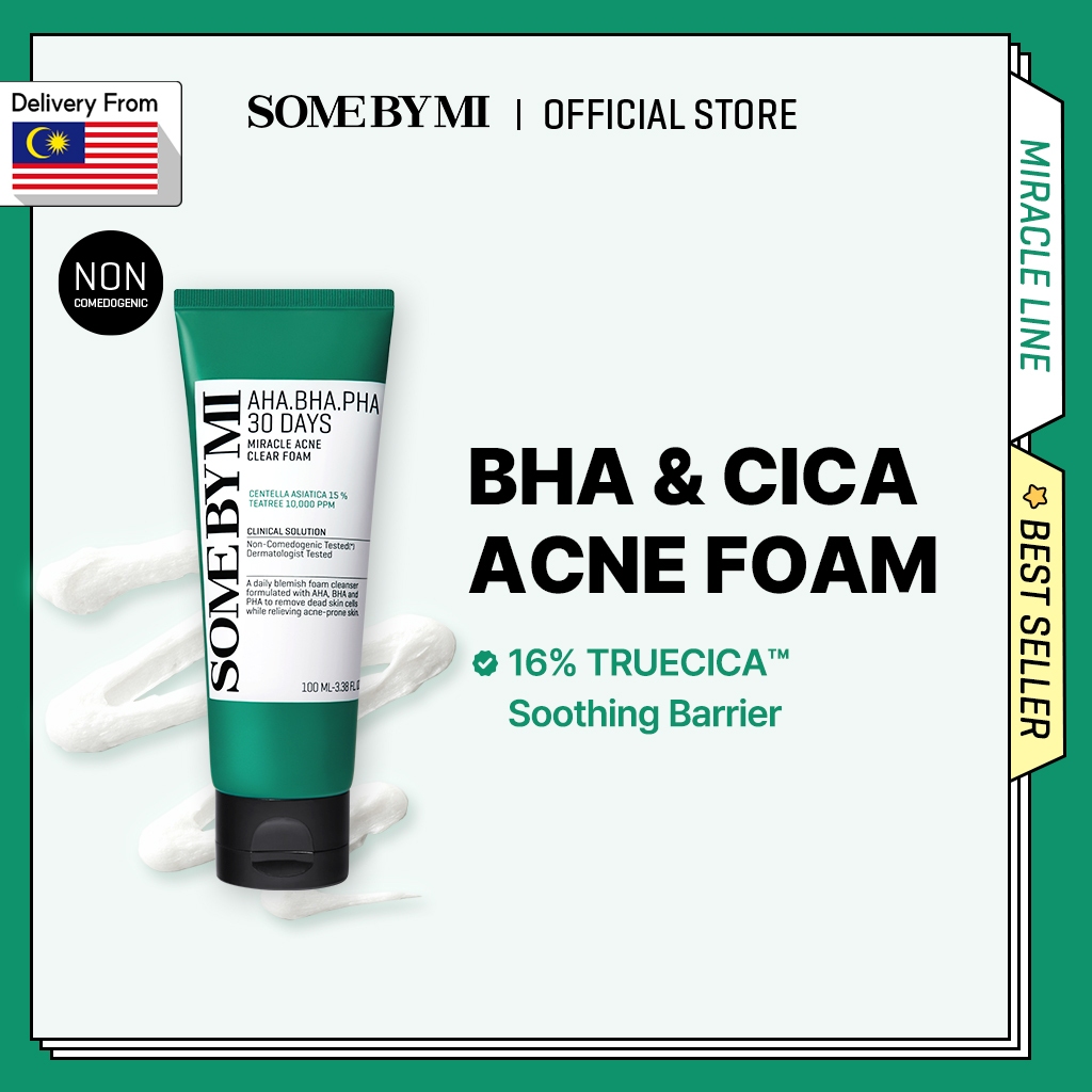 [SOME BY MI] 30 Days Miracle Acne Clear Foam 100ml [Oily Skin Facial cleanser, AHA, BHA, PHA Cleansing foam]