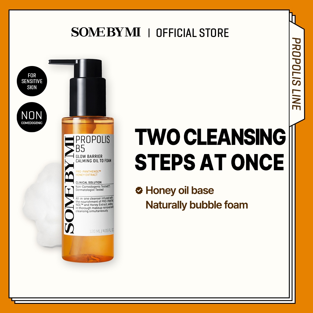 [SOME BY MI] Propolis Glow Barrier Calming Oil To Foam 120ml [All in one Cleanser, Honey Glow, Trouble care, For dry skin and all types]