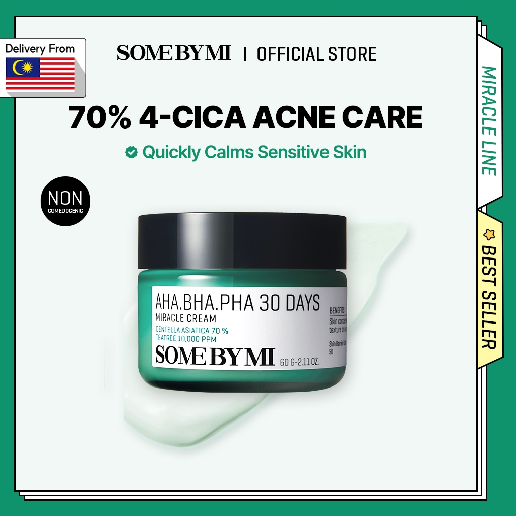 [SOME BY MI] AHA.BHA.PHA 30 Days Miracle Cream 60g [Acne Calming Moisturizer, Hydrating Cream, Pore&Sebum care]