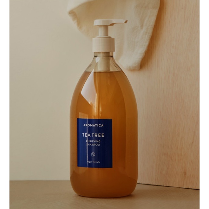 Aromatica Tea Tree Purifying Shampoo 400 ml, 1000 ml/ Hair loss functional shampoo/ Oily scalp cool shampoo/ Olive Young shampoo/ Korean vegan shampoo