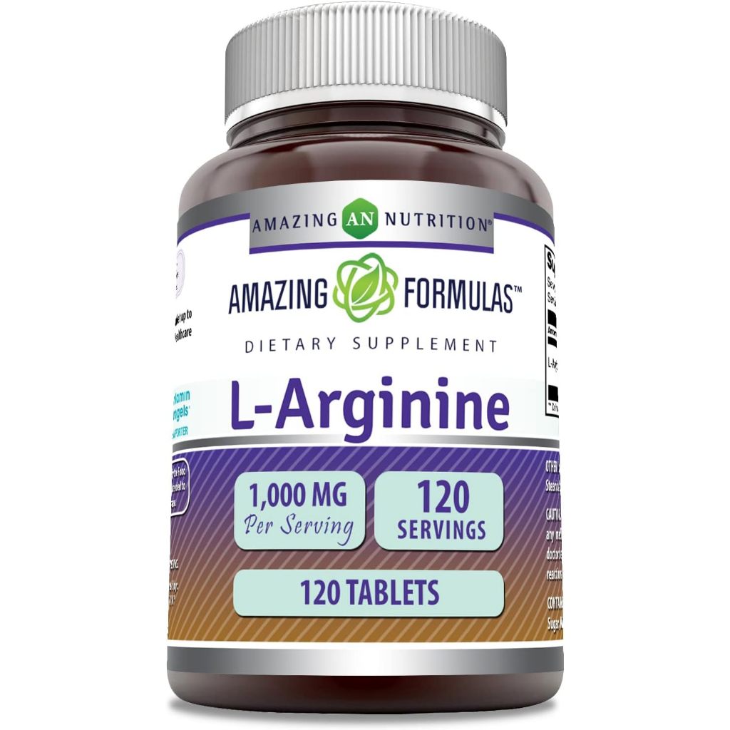 Amazing Formulas L-Arginine Supplement 120 Tablets | 1000 Mg Per Serving | Tablets | Amino Acid Supplement for Women & Men | Non-GMO | Gluten Free | Made in USA