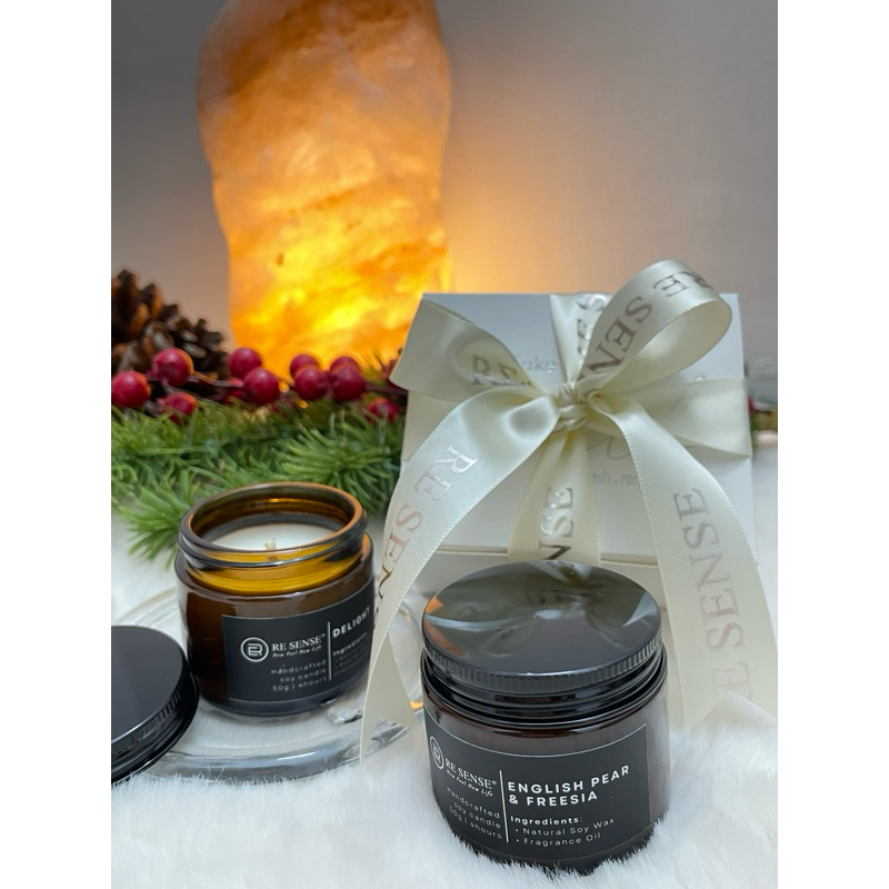 RE SENSE®️ Soy Candle Frangrance English Pear (handcrafted) 50g with gift box Christmas gift elegance romantic