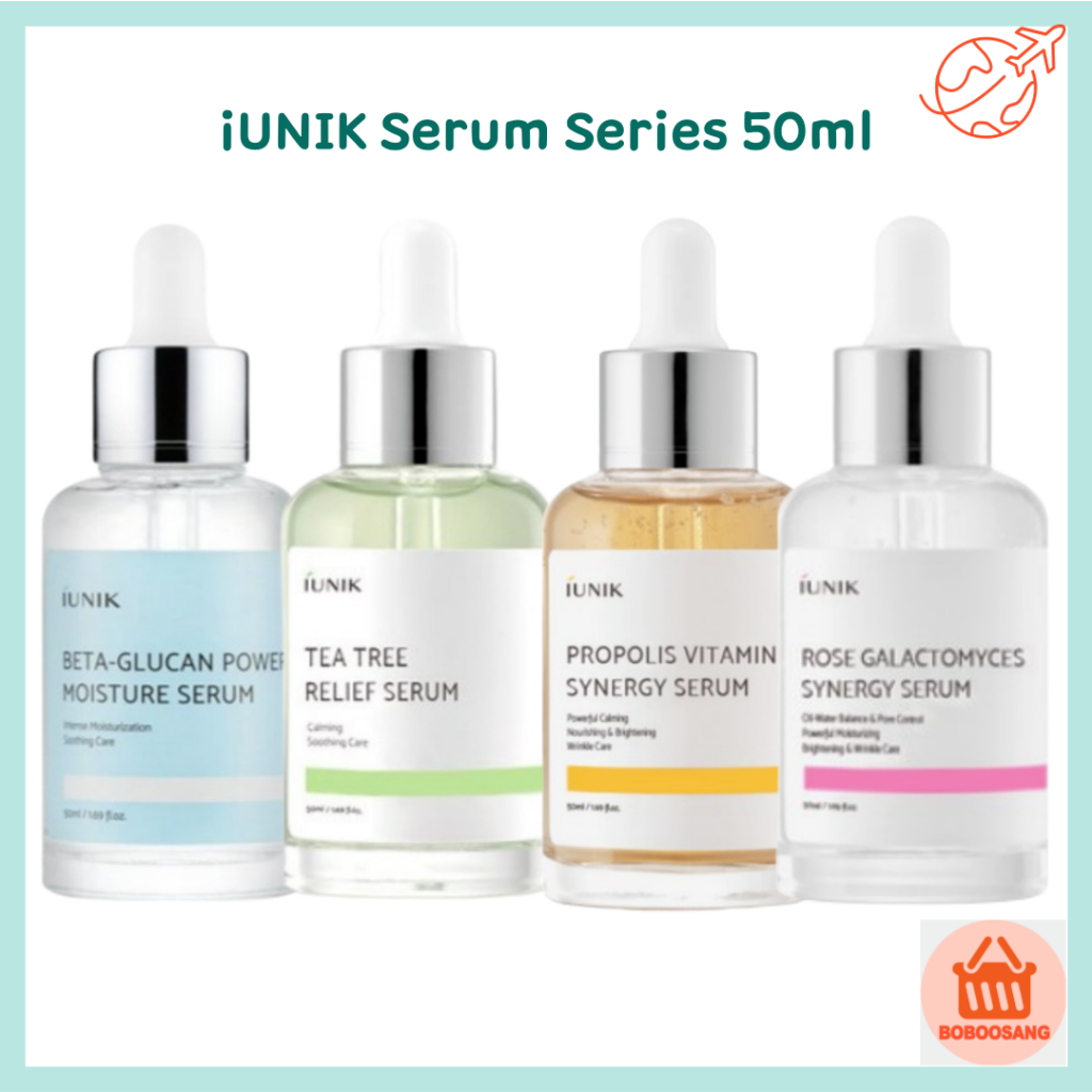 iUNIK Serum Series 50ml(Beta-Glucan Power Moisture / Tea Tree Relief / Propolis Vitamin Synergy / Rose Galactomyces Synergy)