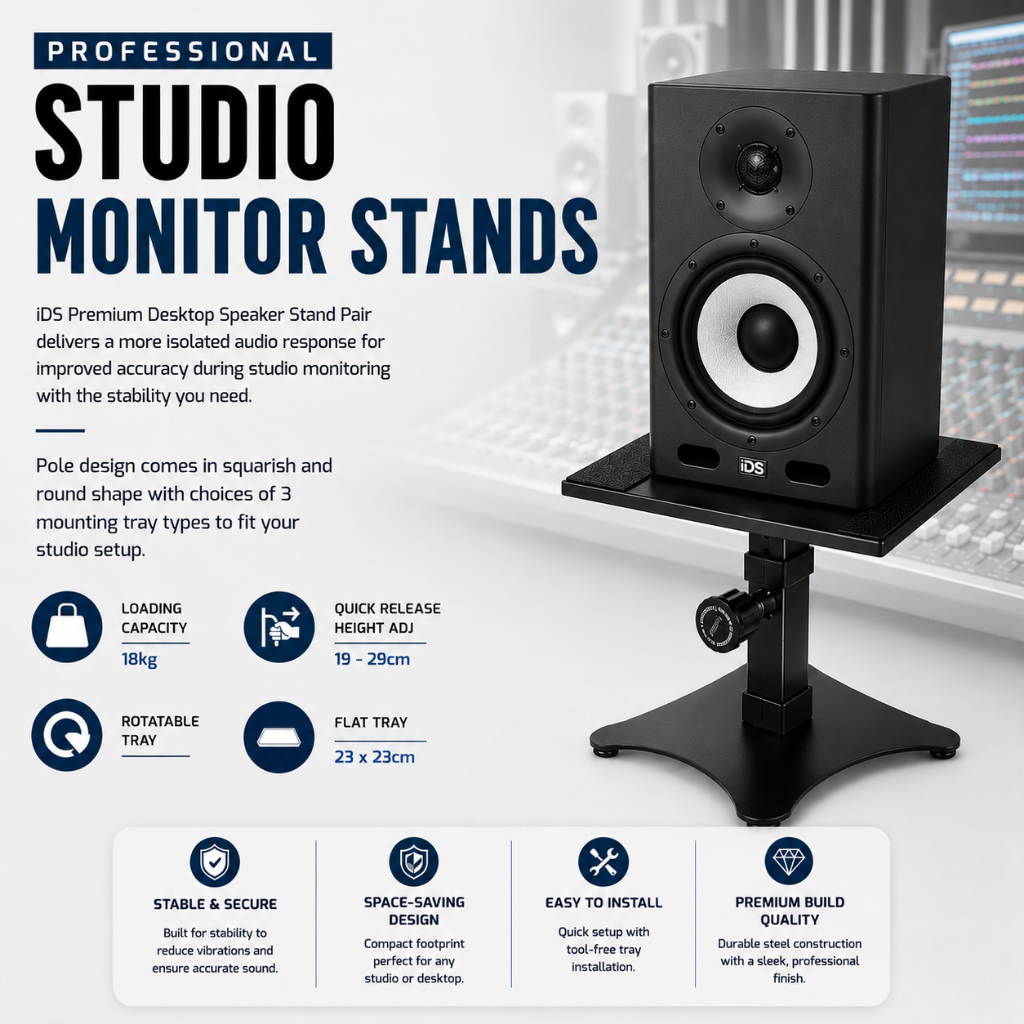[iDS] Premium Adjustable Speaker Stands for Studio Monitor Speaker Hifi Speaker Computer Speakers Bookshelf Speaker
