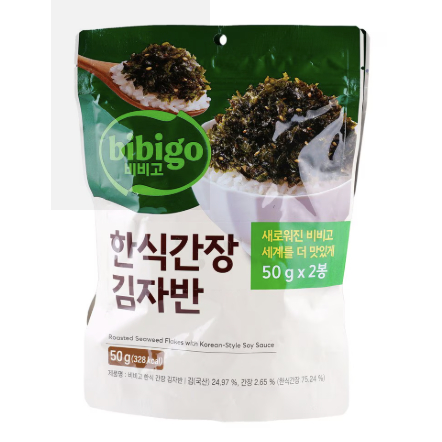 [Bibigo Korean Soy Sauce Crispy Seaweed – 2 Packs (50g x 2)]