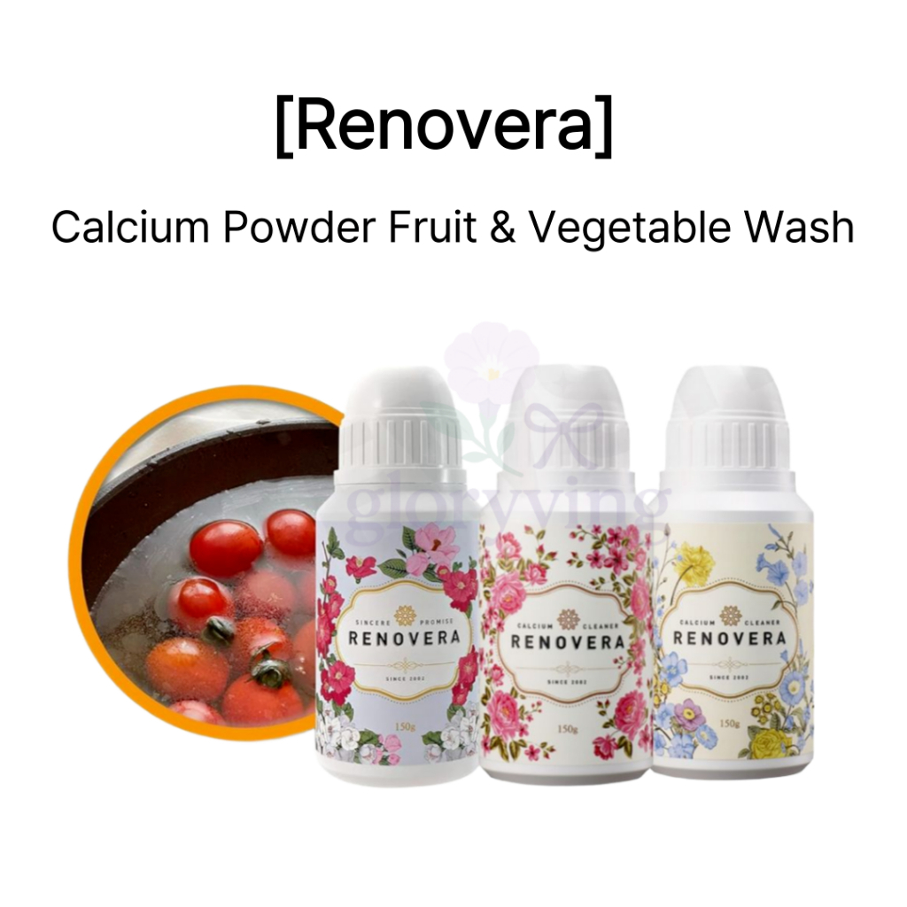 [Renovera] Calcium Powder Fruit & Vegetable Wash | Natural Pesticide Remover | Safe Food-Grade Cleanser | Korean Produce Cleaner - Organic Calcium-Based Produce Wash for Safe & Eco