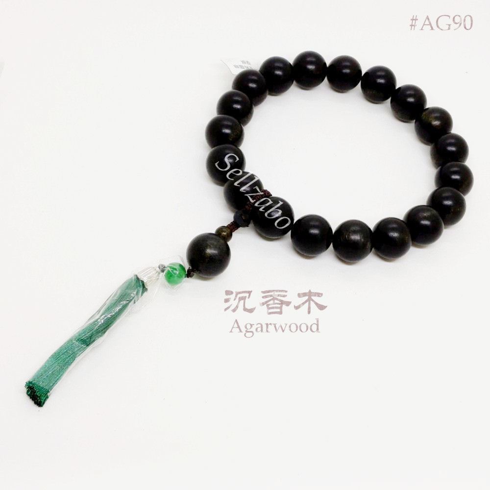 AG90 Brunei Agarwood Prayer Beads Bracelet 20mm Big Size Brown Wood Kayu Gaharu Besar Meditation Tasbih Solat Prayers Meditasi