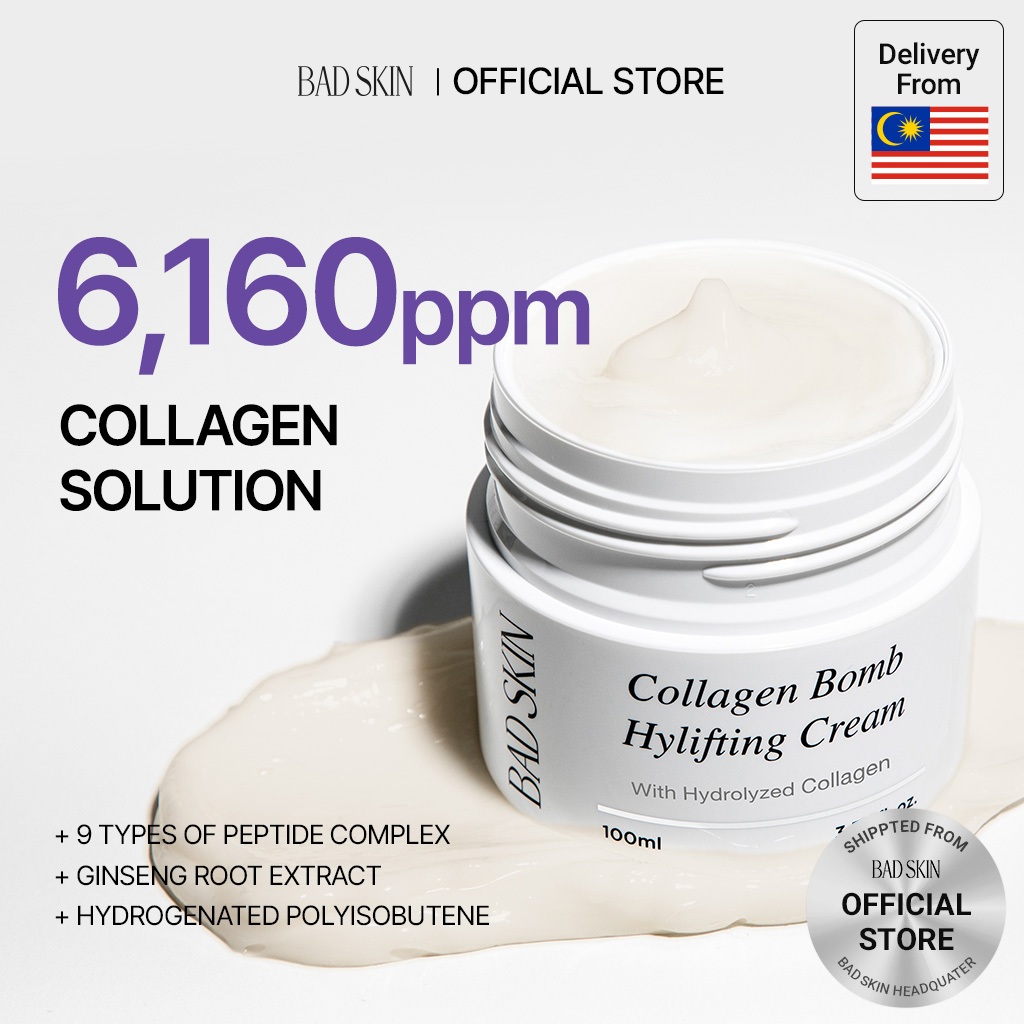 [BADSKIN KOREA] Collagen Bomb Hylifting Cream 100ml, Marine Fish Collagen (Not from Pig Sources) , Kollagen Ikan Laut (Bukan daripada Sumber Babi)