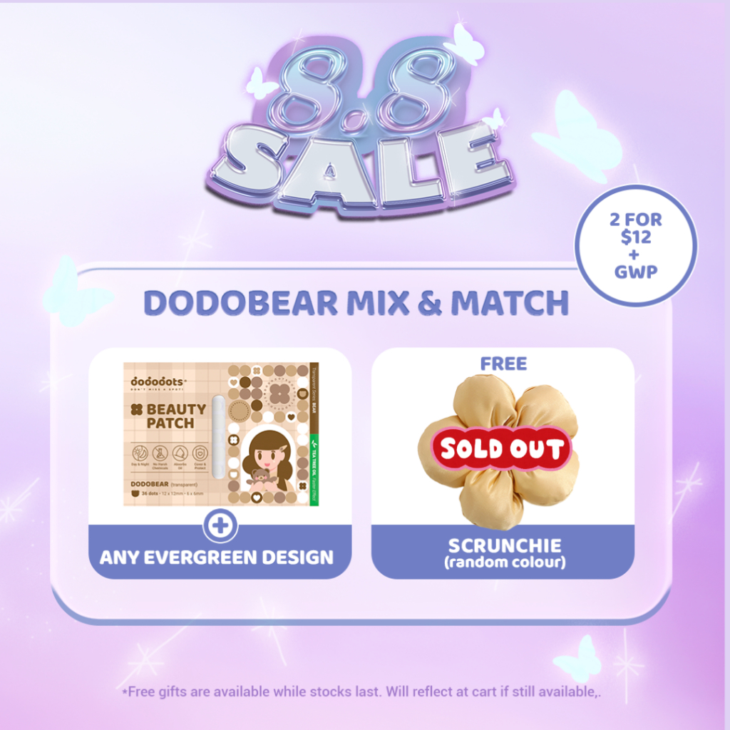 [2 FOR $12] Dodobear Mix & Match | Transparent & Colored Clinical-Grade Hydrocolloid Dododots Pimple Patches