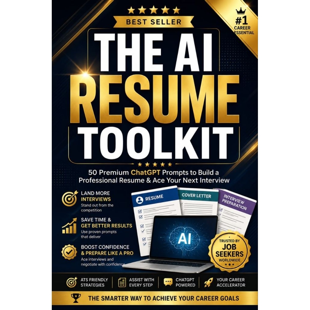 AI Resume Toolkit | ATS-Friendly Resume Templates, Cover Letter & ChatGPT Prompts | Digital Download
