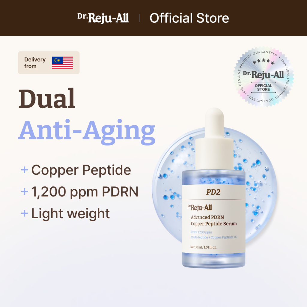 [Dr.Reju-All Official] PD2 Advanced PDRN Copper Peptide Serum 30ml | Anti-aging, Firming, Wrinkle skin recovery, non-comedogenic Copper Peptide, PDRN the ordinary
