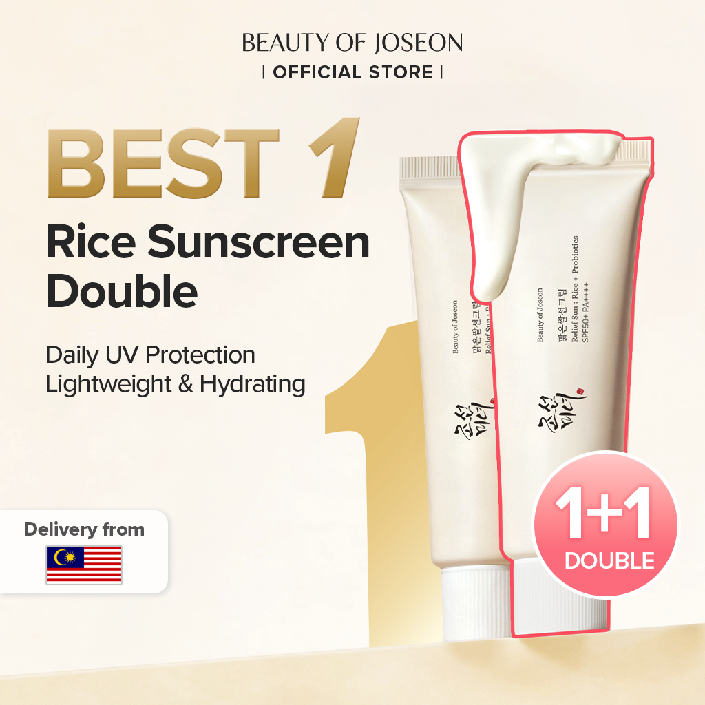 [Bundle of 2] Beauty of Joseon Relief Sun : Rice + Probiotics SPF50+ PA++++ 50ml Hydrating Sunscreen No White Cast untuk Kulit Sensitif