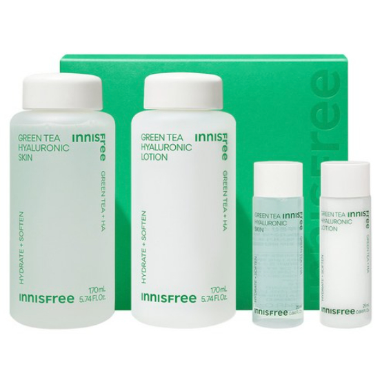 Innisfree Green Tea Hyaluronic Acid Skincare Set | Hydrating & Moisturizing | 1 Set