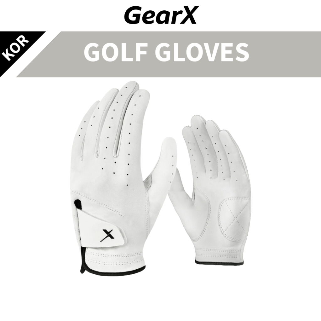 [GearX] PREMIUM 100% Sheepskin Golf Glove, Left-Hand (W/M Size)