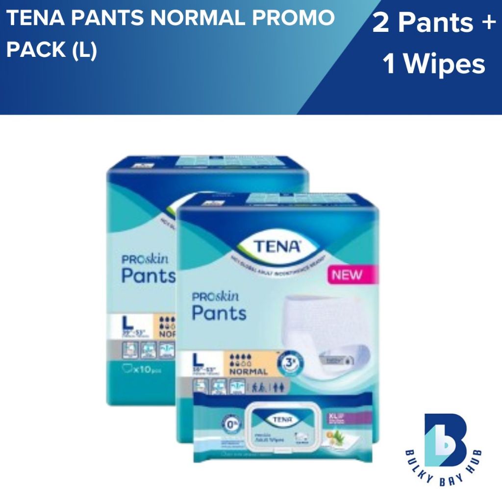 TENA Pants Normal Pack (2x Pants Normal + 1x PROskin Adult Wipes)