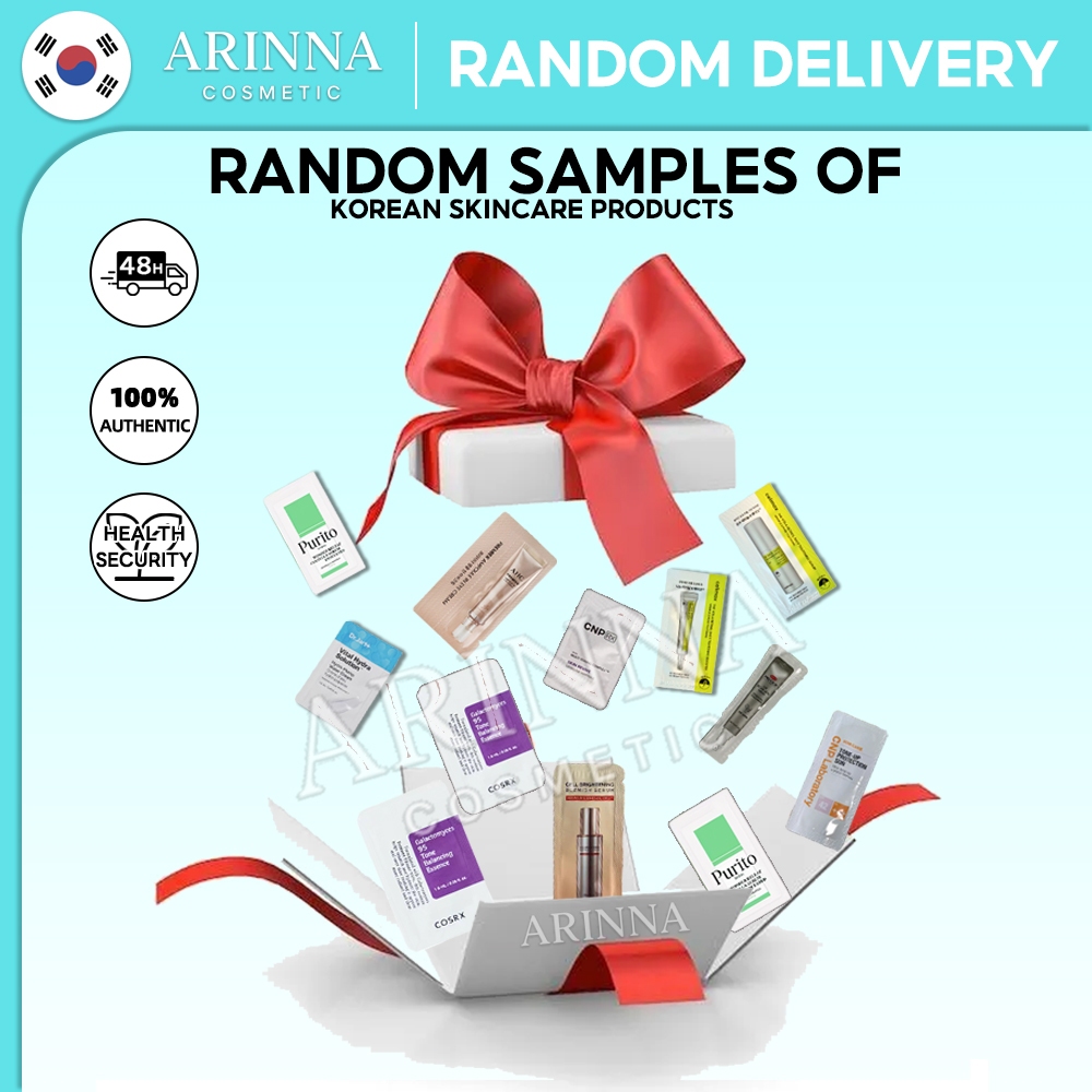 Random samples of Korean skincare products