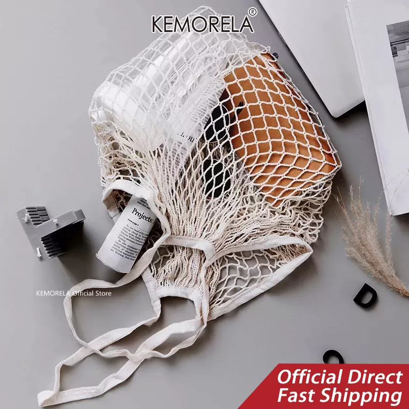 KEMORELA Retro Hand Made Vegetable Mesh Product Reusable Photography Prop Eco Friendly Bags Washable For Grocery Store Toys Sundries